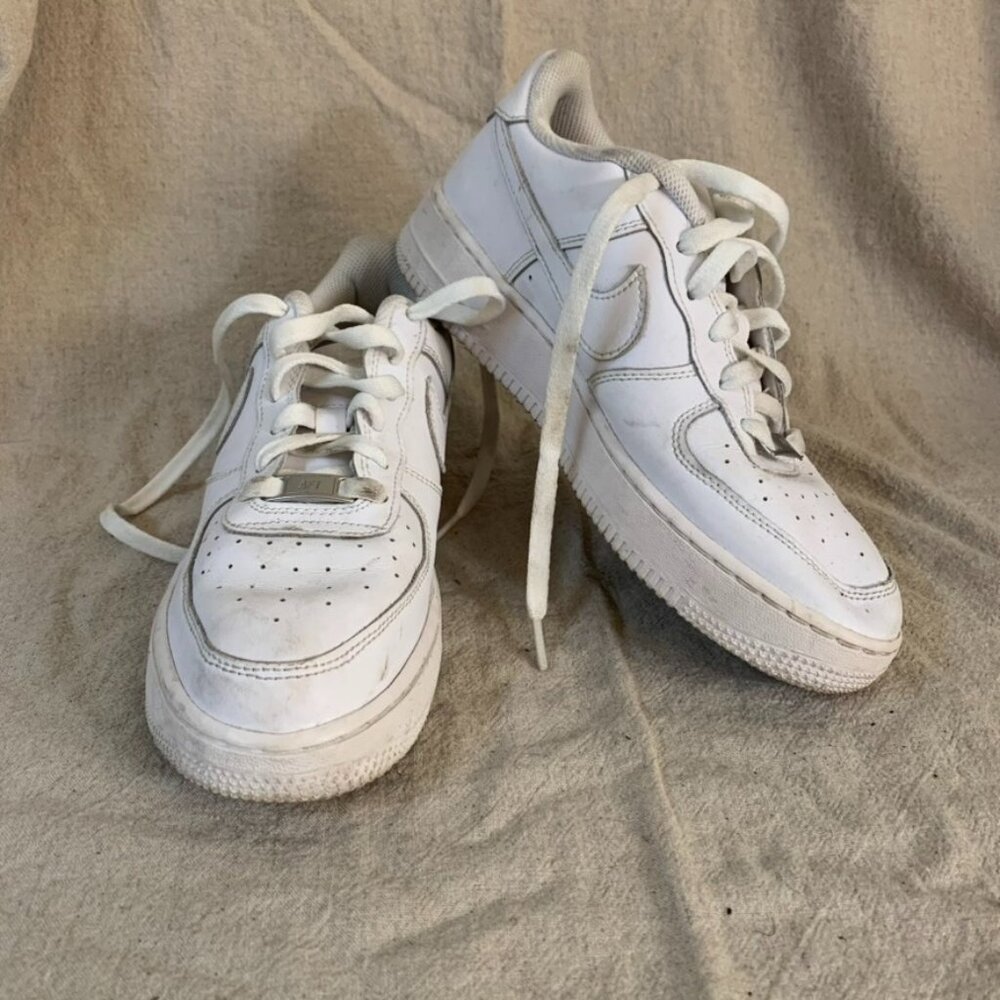 Nike Youth 7 Air Force 1 Sneakers White Low Top Classic Shoes Basketball Sports